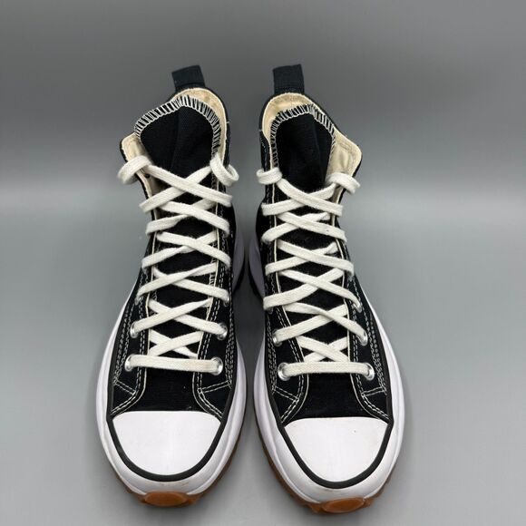 Converse High Top Shoes Run Star Hike Black White Gum Platform Womens Size 6 - Picture 4 of 12